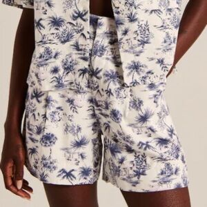 A&F Linen Blend Tropical Shorts